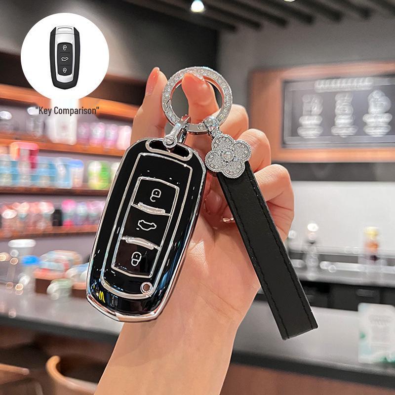 Compatible with Geely Panda Mini, Mini Boyue, Vision X3, Emgrand GS, Borui, Premium Key Case.