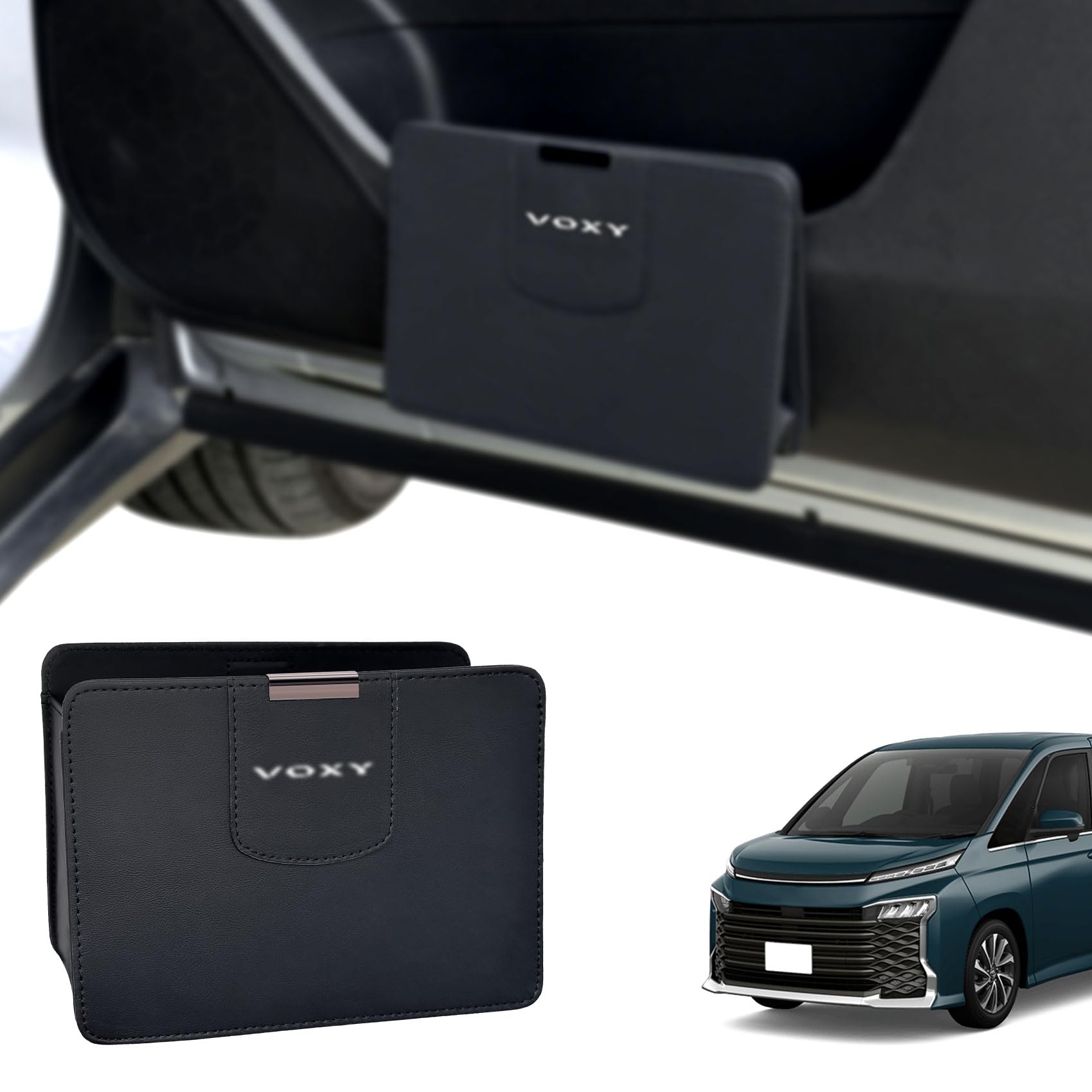 

SUVVNE Car Trash Can for Voxy 90 Series and Noah 90 Features a VOXY Premium PU Magnetic Attaches to Doors and Slim Easy to and Convenient Car