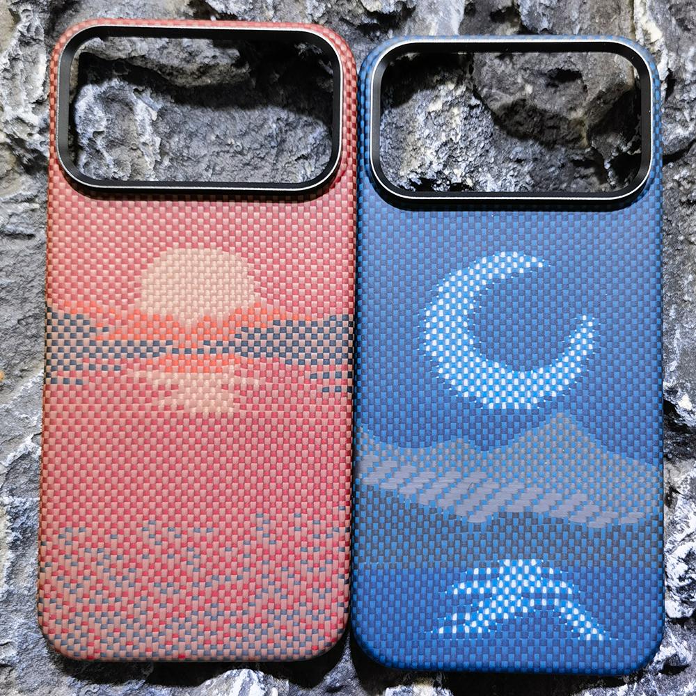 Magsafe Pouzdro na telefon z aramidového vlákna z uhlíkové tkaniny pro IPhone 17 Pro Max Magnetické magnety Bezdrátové nabíjení Skořepina Nárazuvzdorný Ochranný kryt