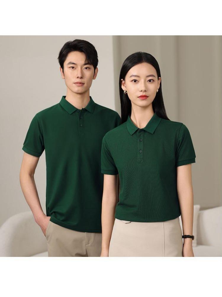 Oddychające Wygodne Bluzki Styl Casual Koszule Jednokolorowe Męskie i Damskie Koszule z Krótkim Rękawem z Klapami Letnia Odzież Robocza T-shirt YG-920J