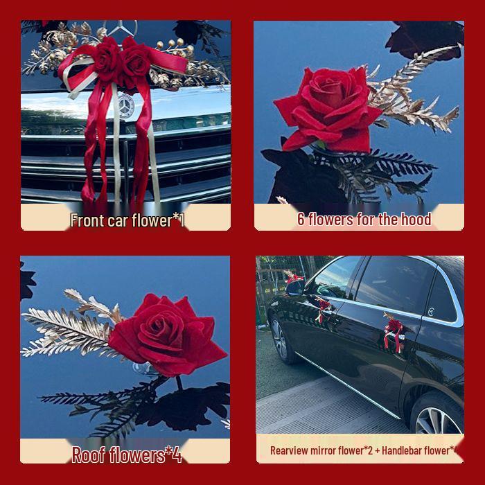 Wedding Car Decoration Set: Main & Second Car Flowers