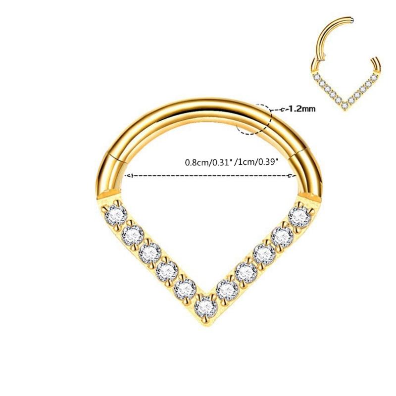 Elegante Segmento Articulado Argola Piercing Único Nose Unisex Body Jewelry Anéis Nasais G23 Material de Titânio Adequado para Nariz