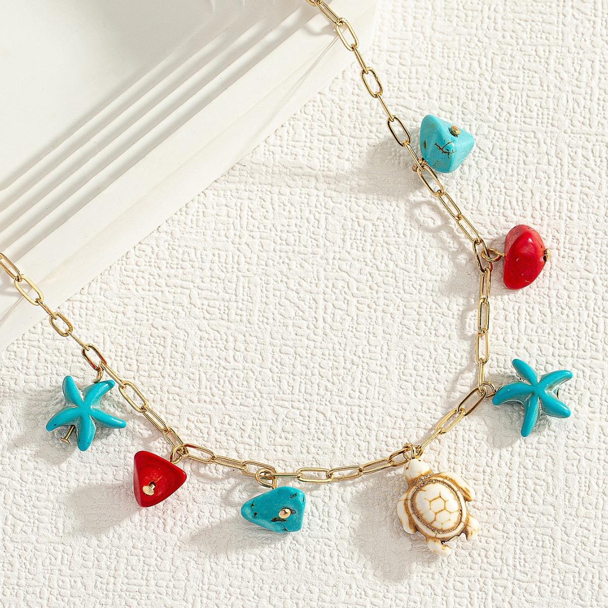 Летний морской ветер имитация бирюзовой черепахи ожерелье отпуск путешествие досуг ветер морская звезда темперамент элегантный