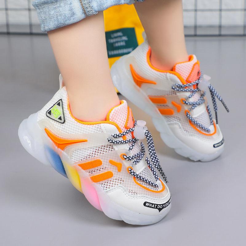 Boys Girls Shoes Summer Casual Mesh Breathable Sneakers 2025 New Trendy Korean Version Fashion Old Shoes