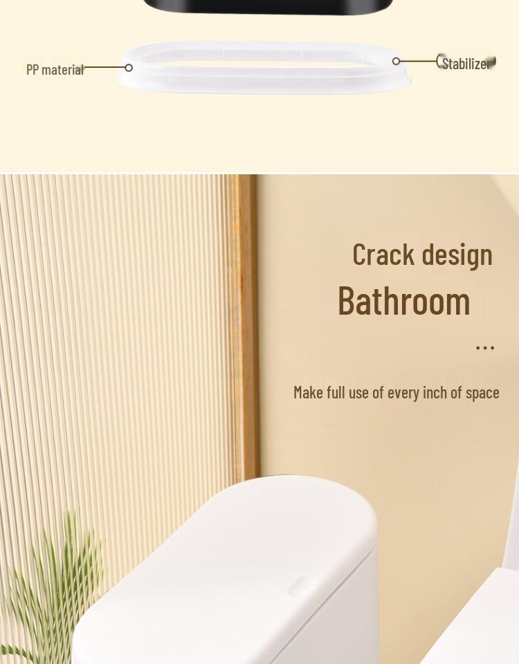 INS Style Narrow Gap Bathroom Trash Can with Lid - Moisture & Odor Proof
