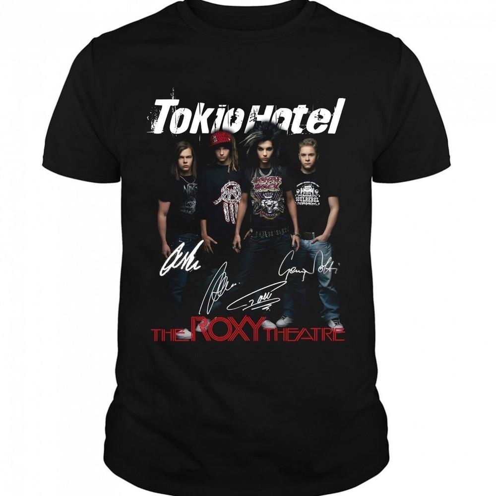 

Подписанная футболка с концерта Tokio Hotel в Roxy Классическая черная Унисекс S-5XL 1J0381 Унисекс футболка XXL