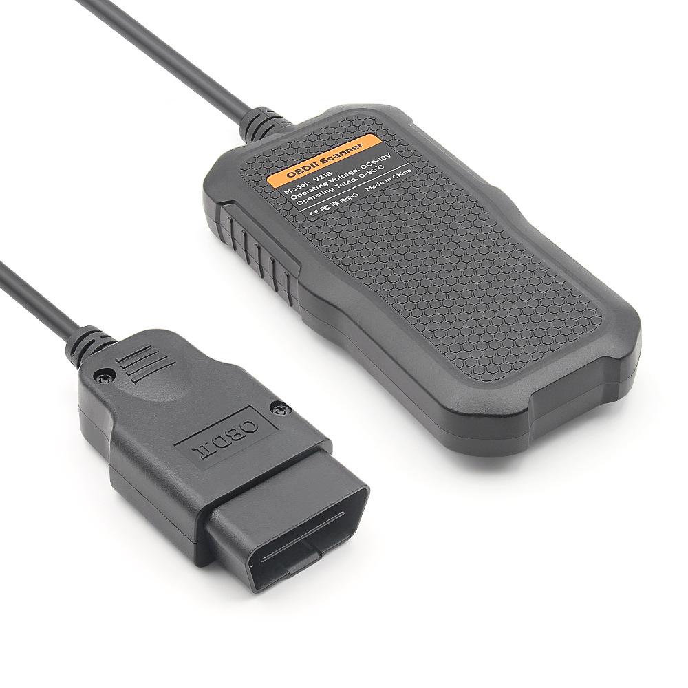 V318 Cititor de coduri OBD Scanner auto cu ecran color, 10 limbi și 9 protocoale pentru detectarea erorilor