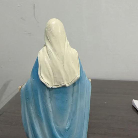 Blessed Mother Virgin Mary Statue with Open Arm Religious Catholic Sculpture Hand Painted Saint Mary Figurine for Indoor Home Decor