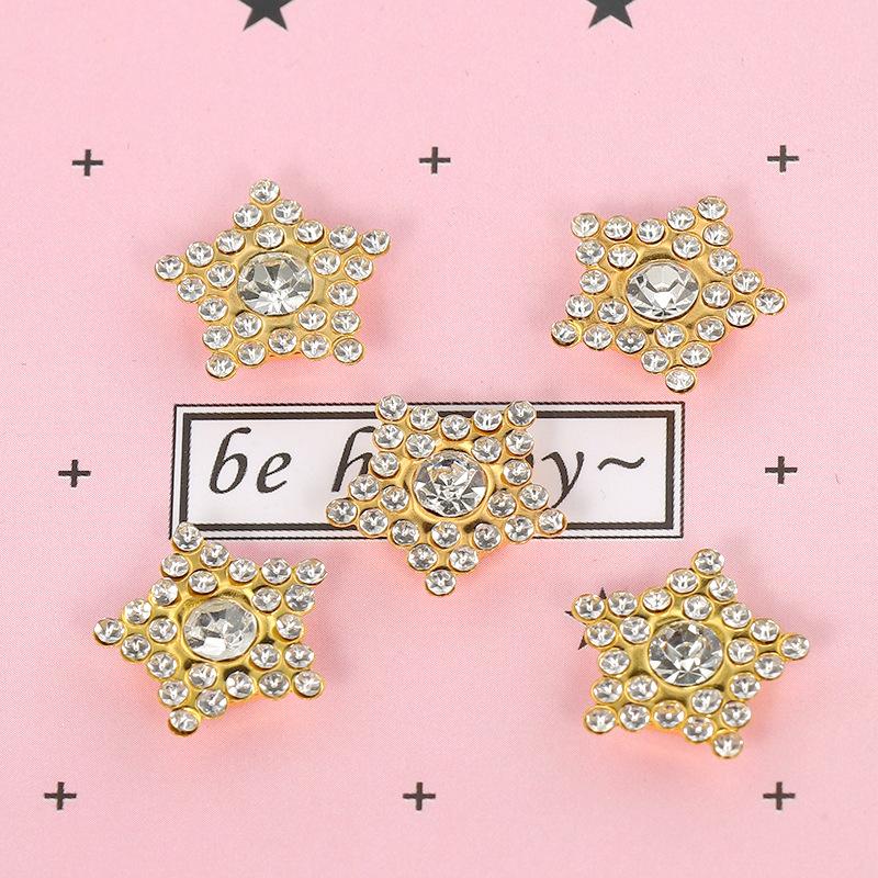 New Design Multicolored Bead Five-pointed Star Flower-shaped diamond Button Rhinestone for Shoes Bags 100pcs&16mm белый