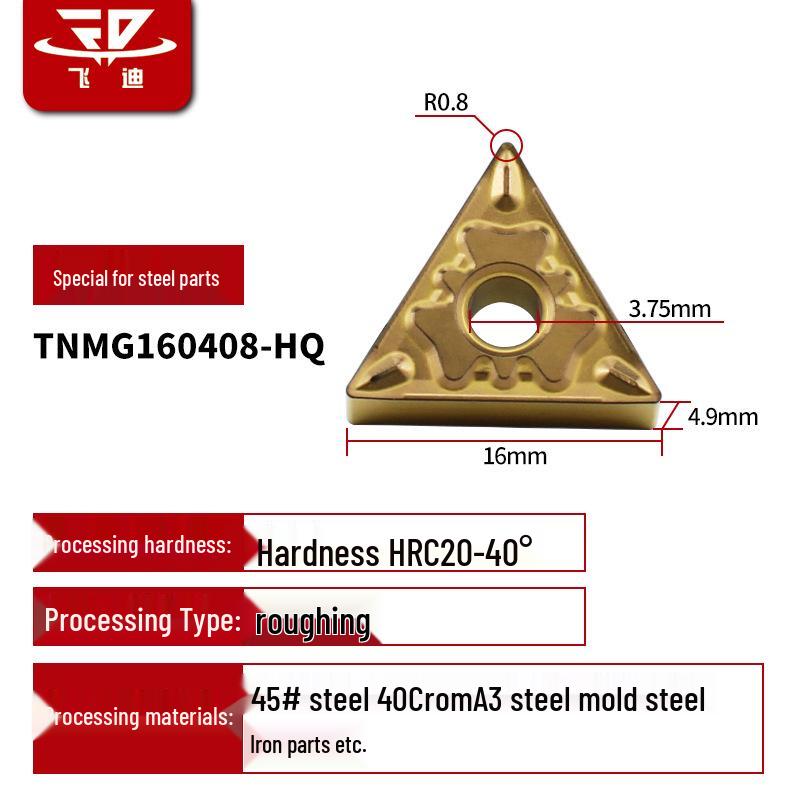 Dreieckiger Hartmetall-CNC-Drehmeißel für Edelstahl - TNMG1604/08/12