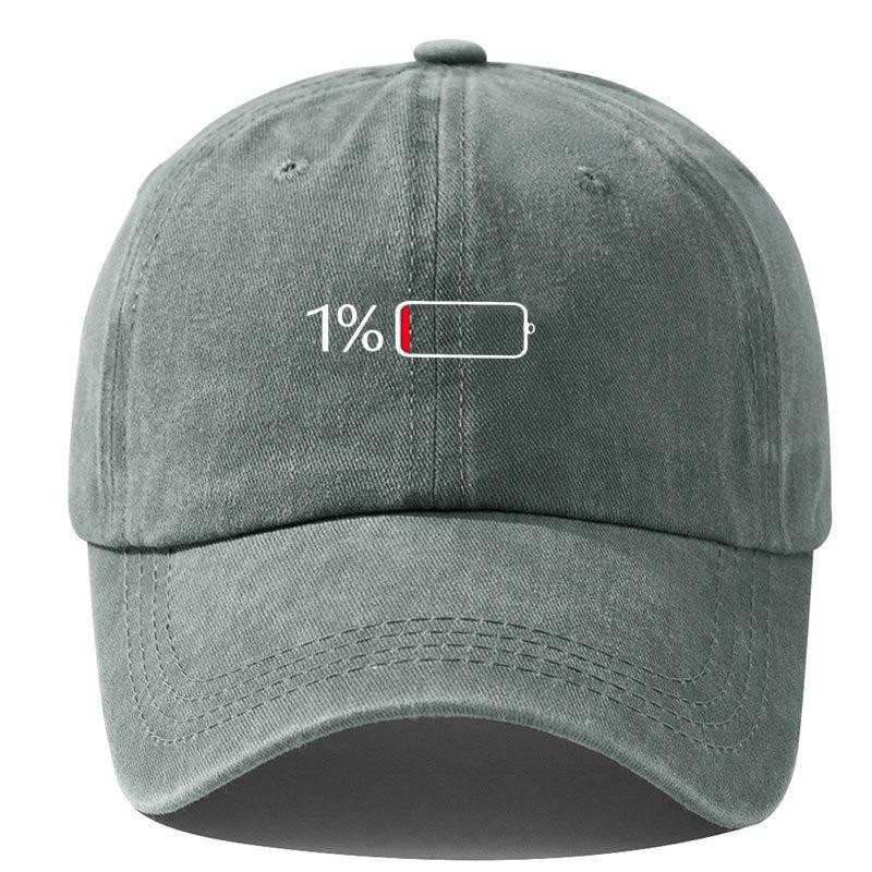 Vintage Washed Baseball Cap - Retro Electricity Shortage Print, Unisex Soft Top Hat for Men & Women, European & American Style