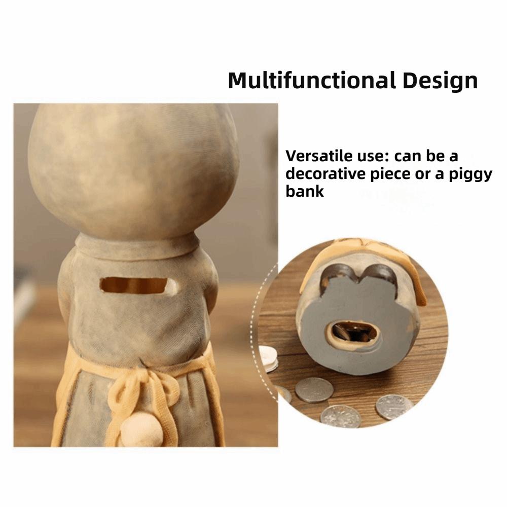 Cartoon Cute Design Easter Bunny Bank Resin Pastoral Style Cute Rabbit Statue Novelty Funny Desktop Decor Collectible