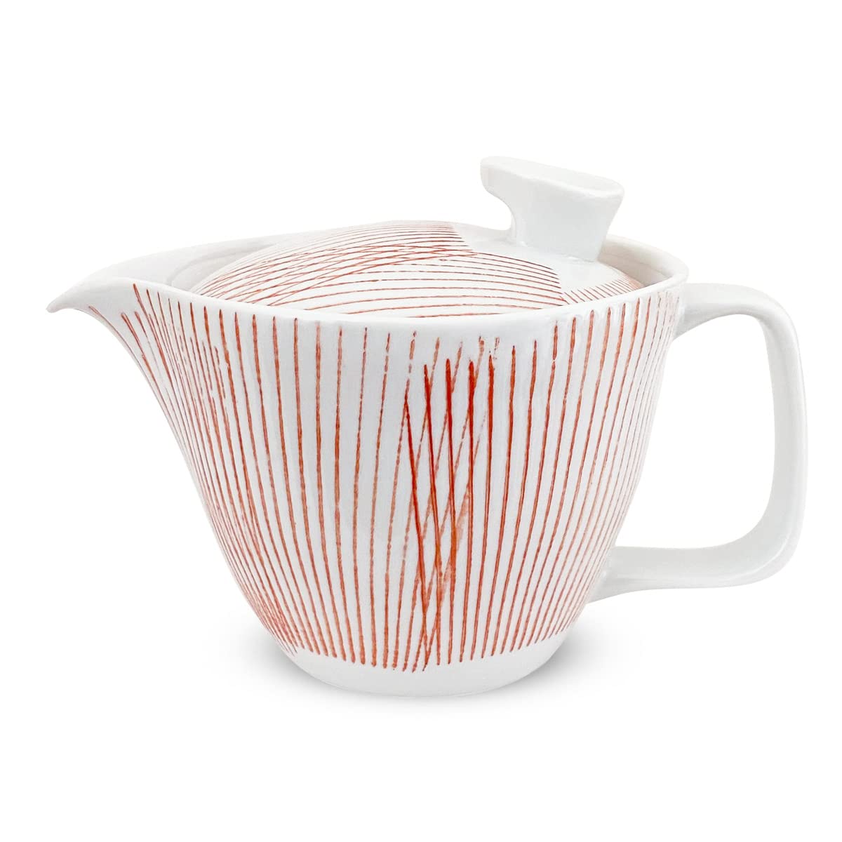 

Isayama Kiln Hasami Made in Person with Tea Striped Red J-kitchens Teapot, Small, Ware, Japan, 240ml, 1-2 Capacity, Strainer,