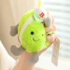 New Funny Decompress The Rebound Tennis Plush Pendant Soft Elastic Cartoon Smile Tennis Doll Kawaii Keychain Backpack Pendant