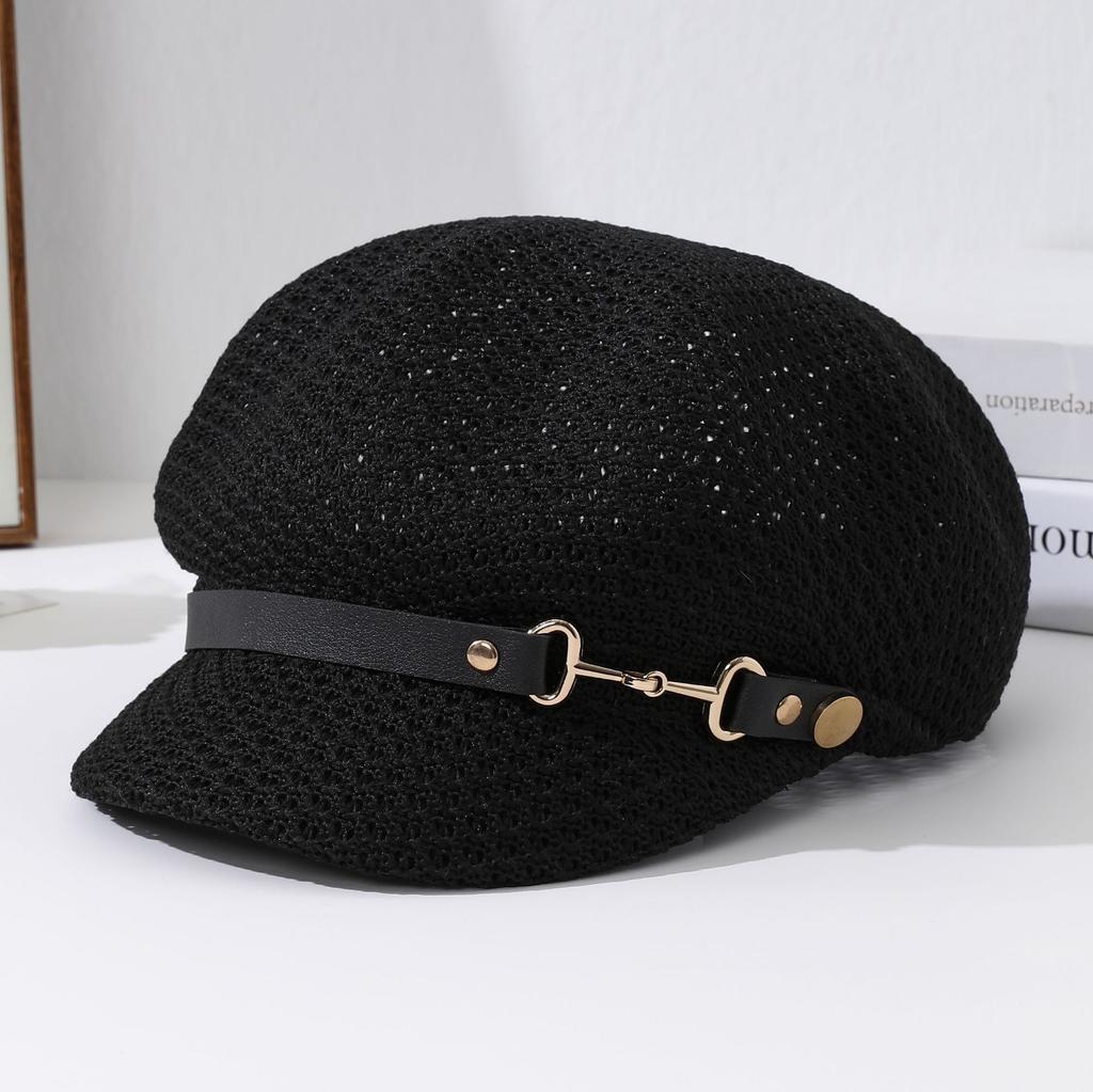 Summer British Outing Hollow Retro Octagonal Hat Children's New Sunscreen Versatile Duck Tongue Newsboy Hat Painter Hat