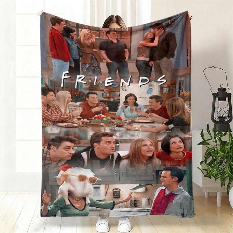 VIKAMA Vintage Movie Collage Flannel Throw Blanket Retro Character Grid Photo Print Soft Warm Sofa Bedroom Home Decor