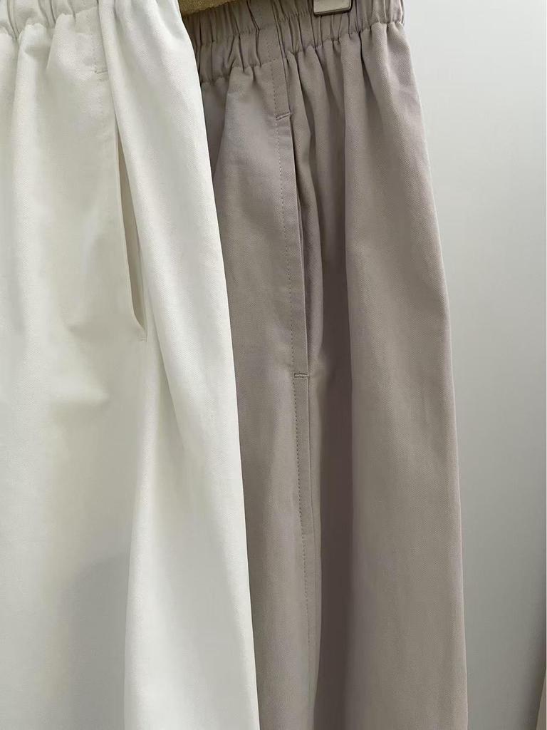 Autumn 2025 Japanese Casual Wide-Leg Elastic Waist Pants for Women - Versatile, Loose, Slimming, and Simple Style.