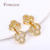 18K Real Gold Plated Connector For Jewelry DIY Necklace Clasps Fasteners Brass With Zircon Locks For Bracelets Accessories