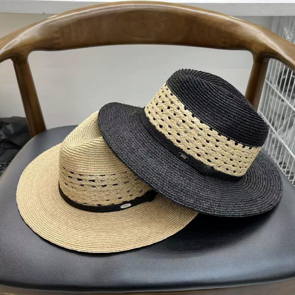202603-yuanxi ins chic summer handmade hollow out raffia grass leisure holiday men women fedoras cap women panama jazz hat