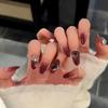 Dried Rose Gradient 3D Crystal Rhinestone Nails - Exquisite Whitening Cute Manicure