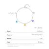 MODIAN 925 Sterling Silver Colorful Hearts Bracelet Rainbow Enamel Link Chain Party Fine Jewelry For Women Valentine's Day Gift