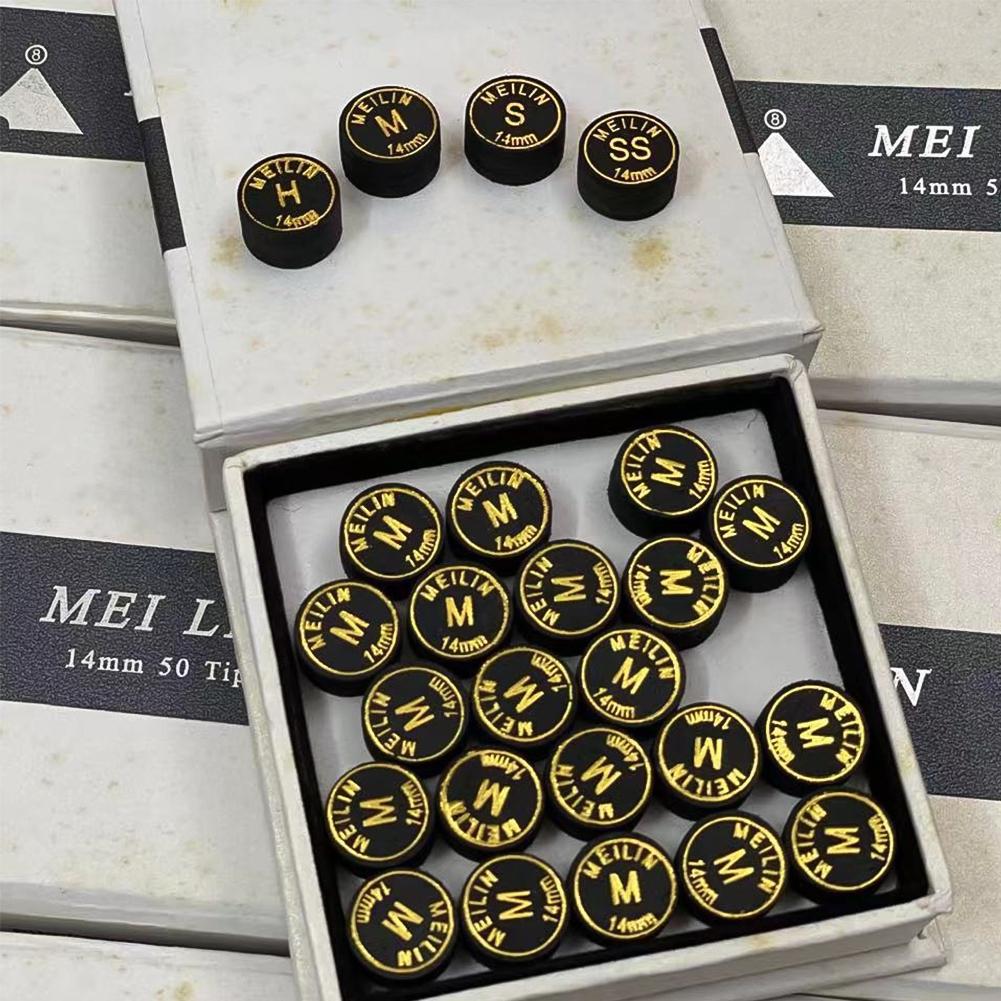 1PC H/M/S/SS 14MM Black Multi-Layer Pool Cue Tip For Nine Clubs Billiard Supplies