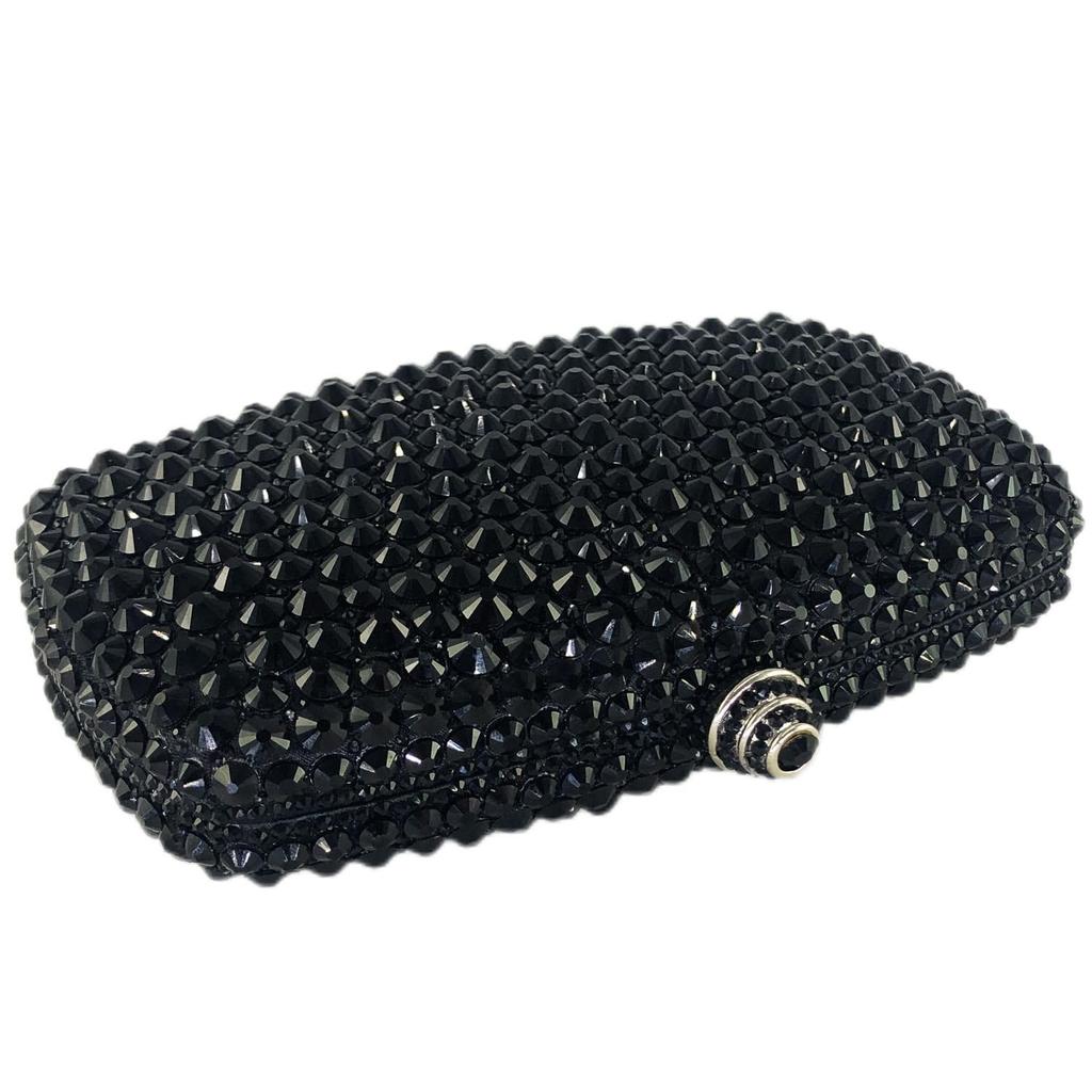Boutique De FGG Crystal Clutch Purse with Spikes Women Party Clutch Bag Rhinestone Evening Handbags Wedding Prom Clutch,Mini