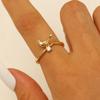 Exquisite Charm Gold Color Inlay Zircon Crown Little Bird Branch Opening Ring for Woman Stainless Steel Cute Animal Jewelry Gift