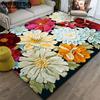 Flower Living Room Carpet Tea Table Carpet Room Home Use Stain Resistant Floor Mat Bedroom Bedside Carpet