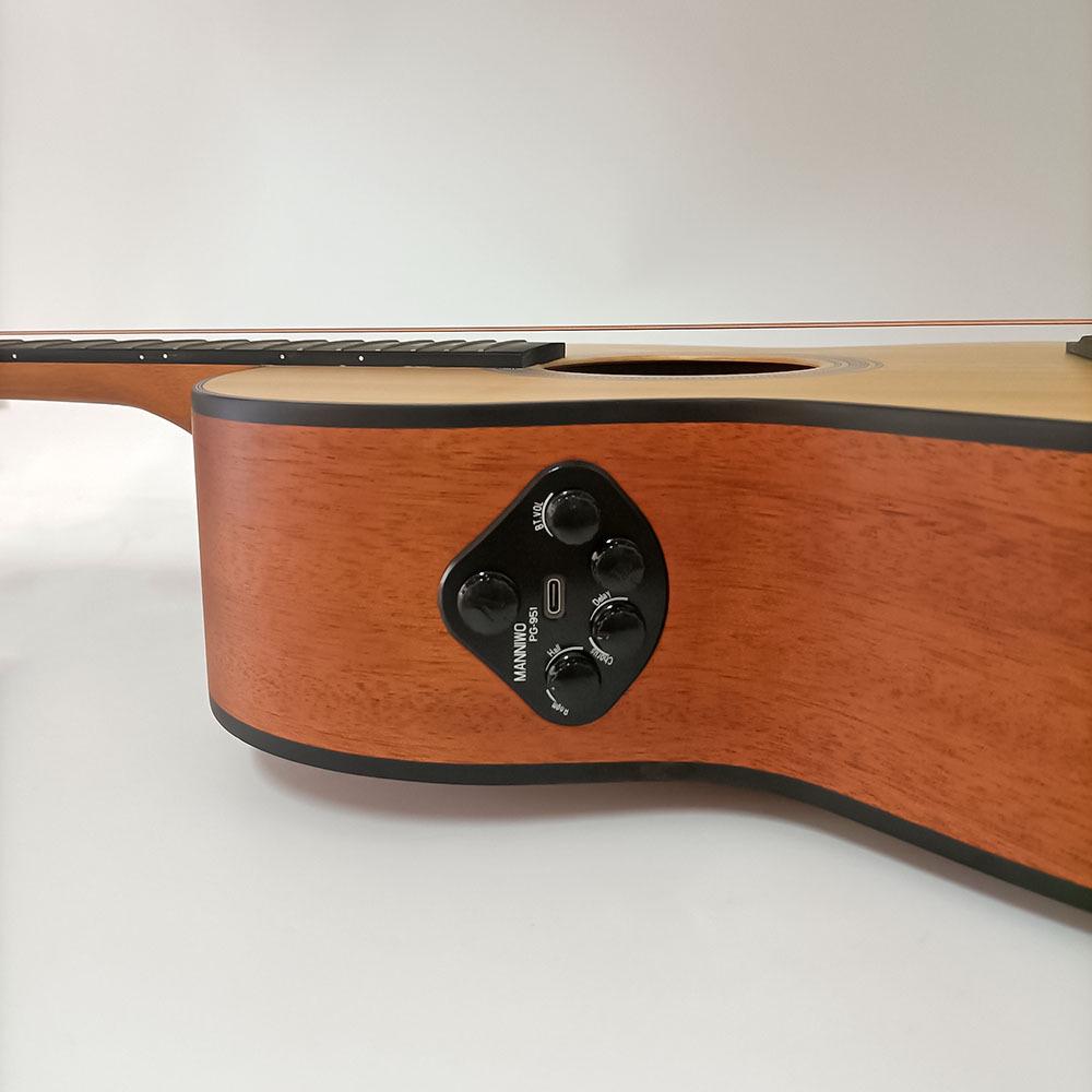 MANNIWC Acoustic Guitar Bluetooth Pickup with Body Shake, Tap Plate, Reverb, Chorus, and Delay Functions