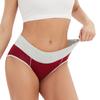 Women Plug Size Briefs High Waist Patchwork Color Breathable Panties Thicken Hip Lifting Soft Underpants