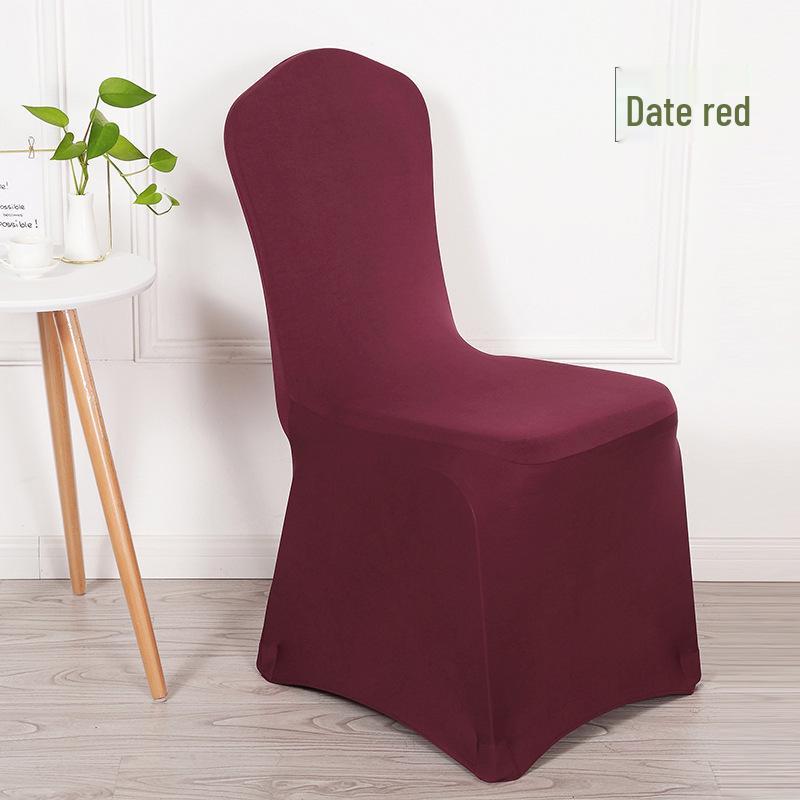 Stretchable Red and White Universal Chair Cover for Weddings, Banquets, Hotels