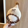 Thickened Baby Knitted Hat Bowknot Winter Baby Hat Cute Toddler Pointed Beanie Cap  for Newborn