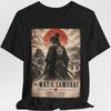 Way of the Samurai Samurai Poster Tee | Samurai Silhouette, Red Sun, Vintage Japanese Art