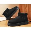 Chaussures d'hiver épaisses pour hommes en coton chaud doublé de velours, fermeture éclair latérale, semelle antidérapante, bottes chaudes en coton