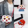 Cute Waking Lion Red Kids Mini Square Bag With Zipper Closure And Inner Pocket For Children