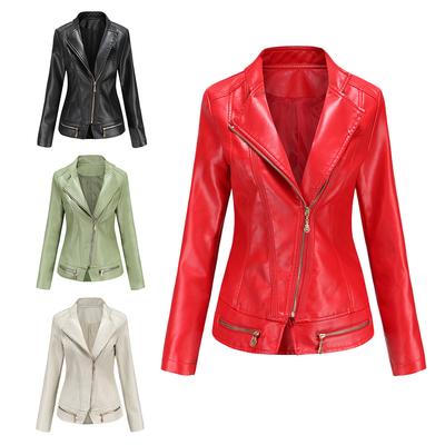 Ladies Pu Leather Jacket Thin Spring And Autumn Jacket Women Jacket