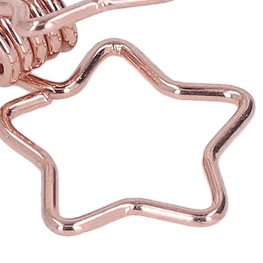 100pcs Star Clips Cute Cartoon Hollow Strong Clamping Force Sturdy Metal Paper Clamps for Account Tickets