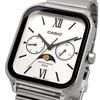 [Casio] Standard Moon Phase Analog Men's Watch MTP-M305D-7A2V - Silver Metal Band