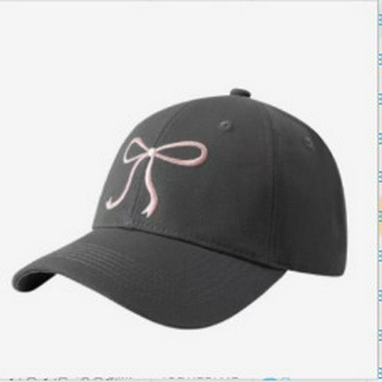 

Trending Pink Embroidered Bow Baseball Cap - Korean Style for a Slimmer Face Look One size