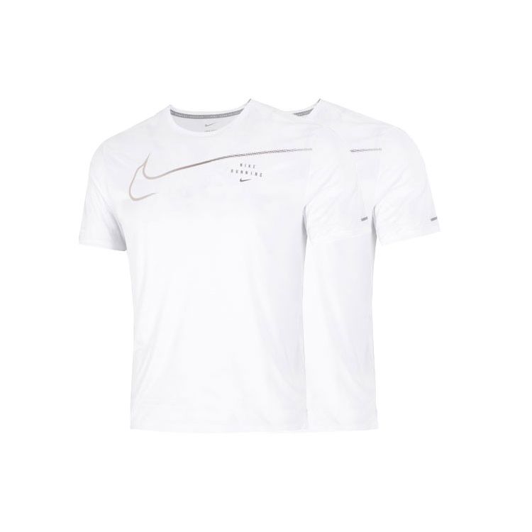 Nike Large Logo Sport Training Breathable Quick-Dry Crew Neck Short Sleeve T-Shirt Men Tops White DM4812-100