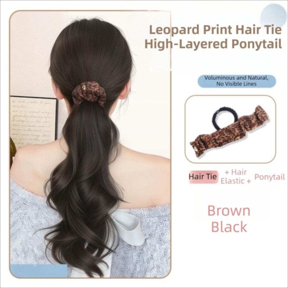 Ponytail Holder Long Wavy Ponytail Hair Fixed Elastic Hair Bands Ponytail  for Kids and Women
