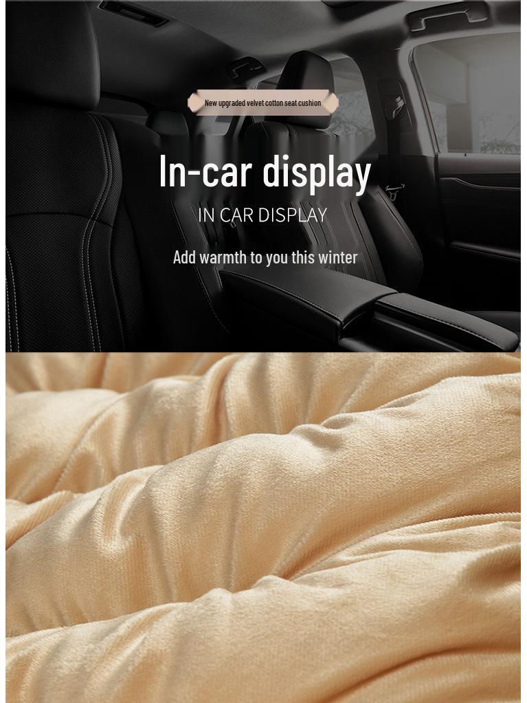 Velvet Car Lumbar Support Cushion Set: Thickened, Warm & Comfortable for Autumn/Winter