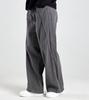 Beoteunseoul Vintage Washed Cutoff Curved Cotton Pants (Charcoal)