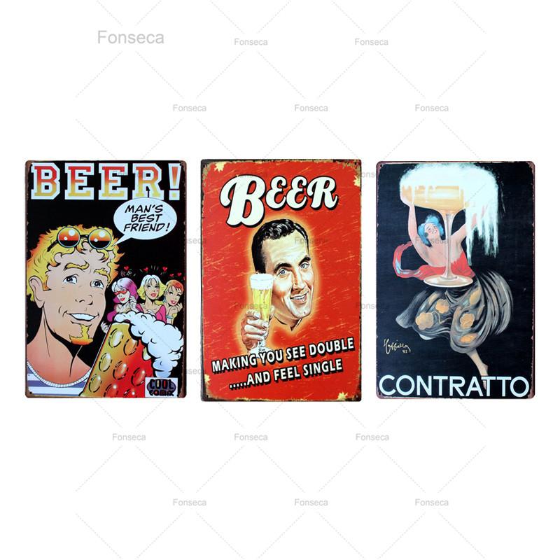 Beer Week Cerveza Vintage Metal Tintin Signs Vodka Retro Plaque  Wall Bar Home Rtrestaurant Decor Cuadros  30X20CM A-5517