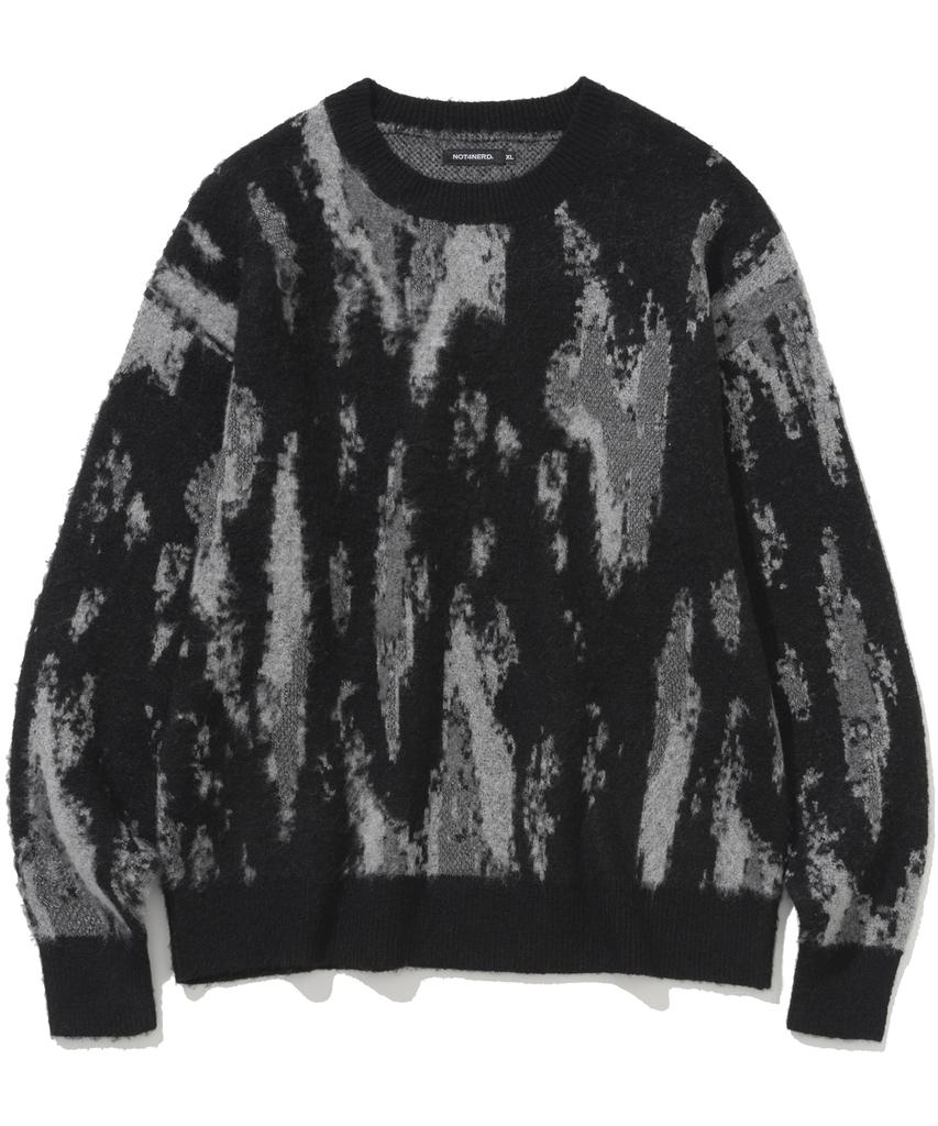 NOT4NERD N4Nd Graffiti Mohair Knit Sweater - Black