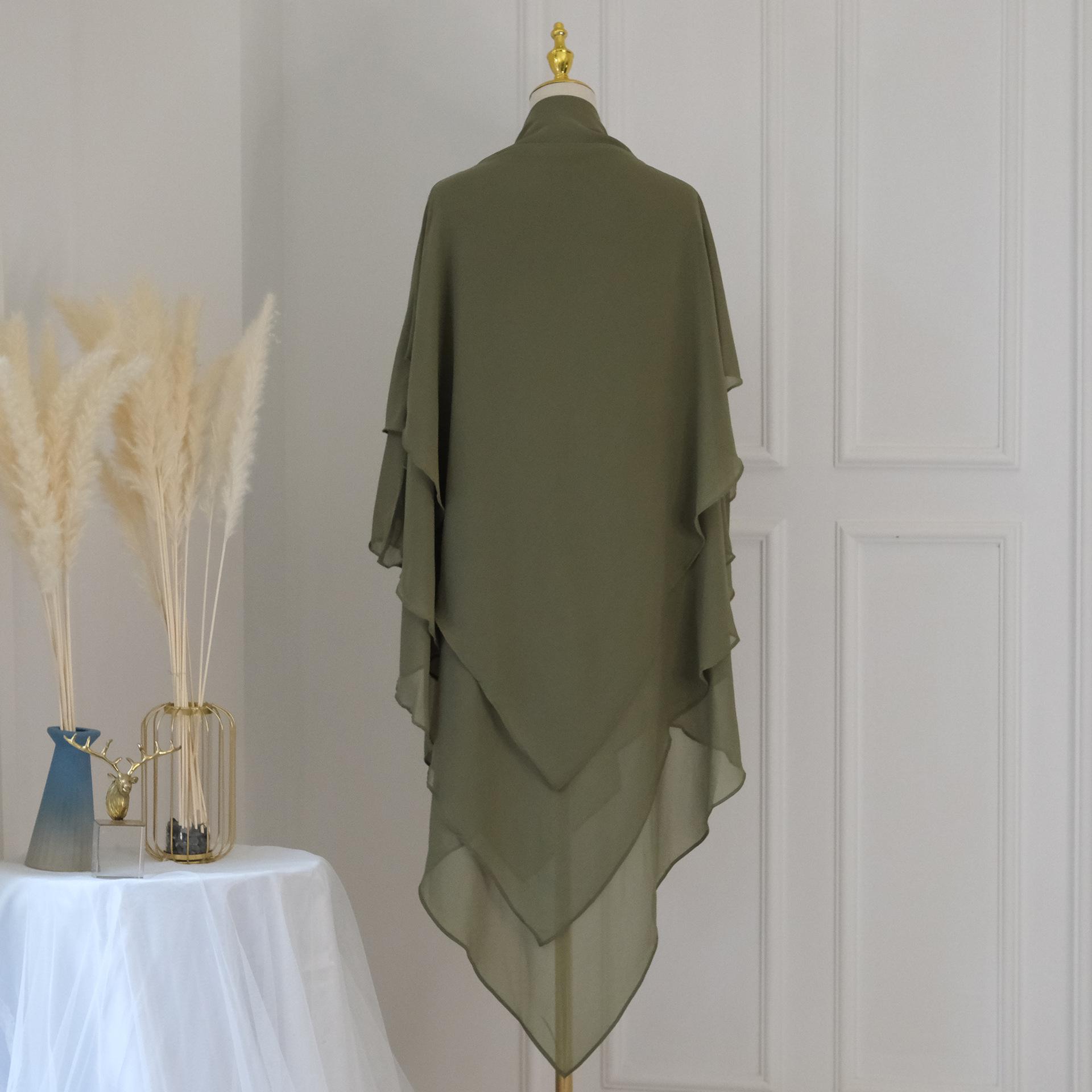 Jednoduchý Khimar Hidžáb Jednofarebná Šatka na hlavu Blízky východ Dubaj Turecko Moslimský Hidžáb Islam Modlitebné oblečenie Pre ženy Džellaba Turbán gray