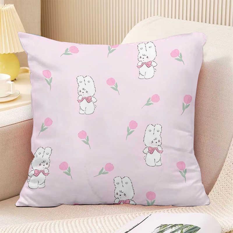 

Fresh Small Floral Print Decorative Pillowcase Bedroom Living Room Square Cushion Pillowcase 60x60cm
