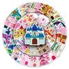 50-Piece Castle Cartoon Waterproof Decorative Stickers for Suitcases, Scooters, Computers, and Tablets