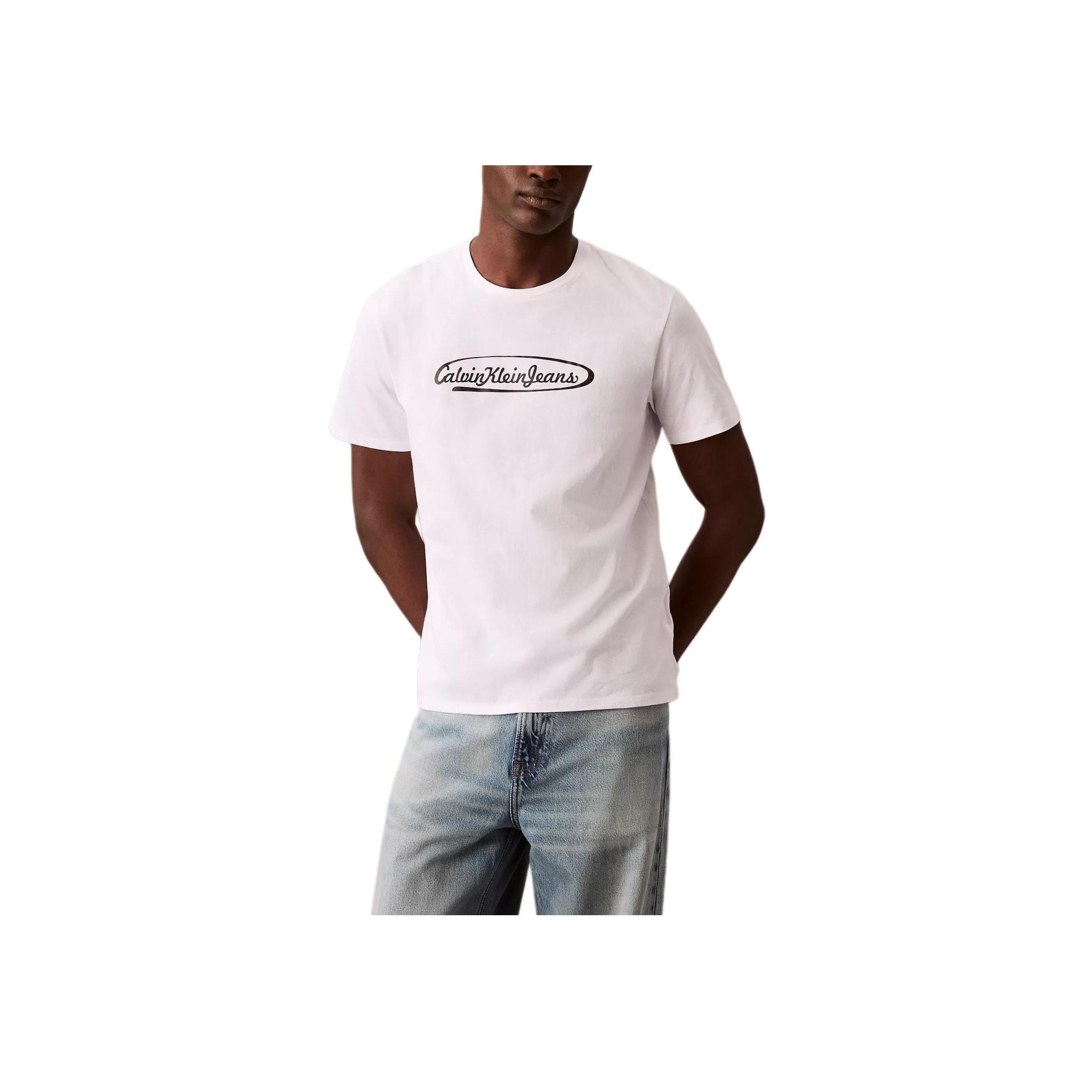 

Calvin Klein Мягкая Дышащая Удобная Футболка с Коротким Рукавом и Круглым Вырезом Мужские Топы Ярко-Белый 4R8021S-110 XXL